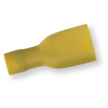 Terminal plano hembra aislado total amarillo, pala 9,4 x 1.2 mm